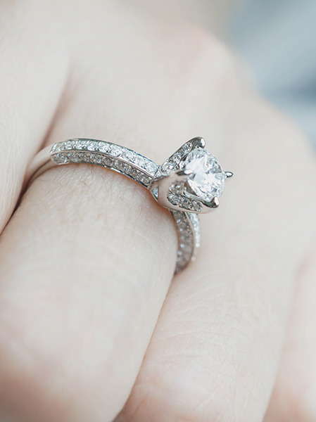 Diamond Accented Lab Grown Diamond Engagement Ring